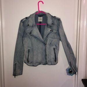 Denim biker jacket